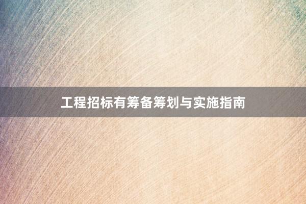 工程招标有筹备筹划与实施指南