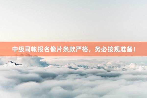中级司帐报名像片条款严格，务必按规准备！
