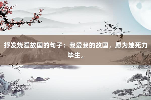 抒发烧爱故国的句子：我爱我的故国，愿为她死力毕生。